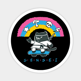 Very Cool Sensei Skater Cat Magnet